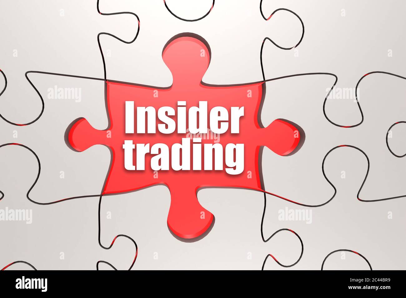 Insider trading word on jigsaw puzzle, 3D rendering Stock Photo