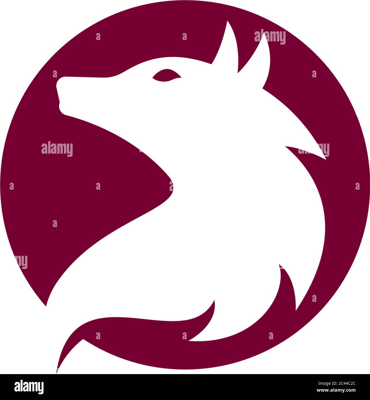Wolf Logo Template vector icon illustration design Stock Vector