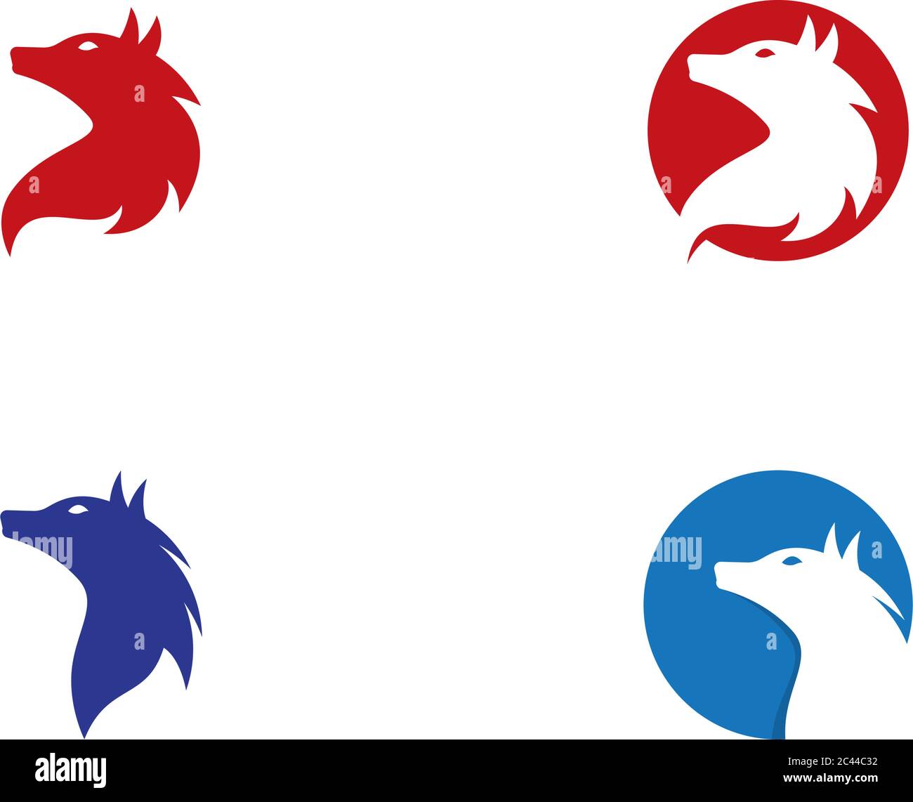 Wolf Logo Template vector icon illustration design Stock Vector
