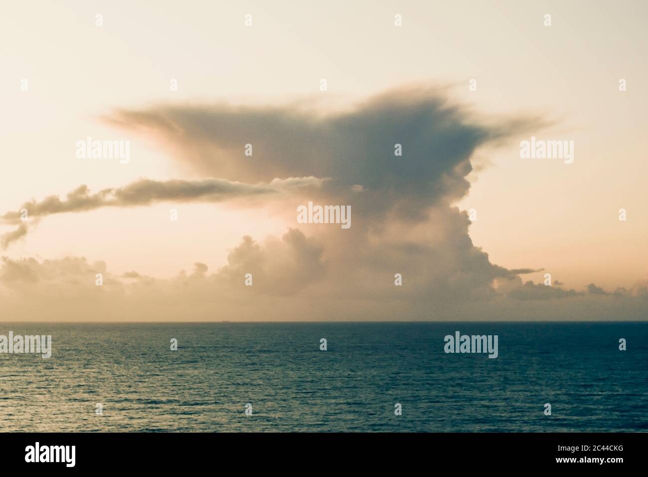 Seascape at Ursa Beach against cloudy sky, Lisboa Region, Portugal Stock Photo