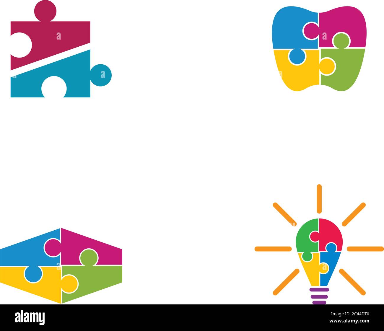 Puzzle logo template vector icon illustration design Stock Vector