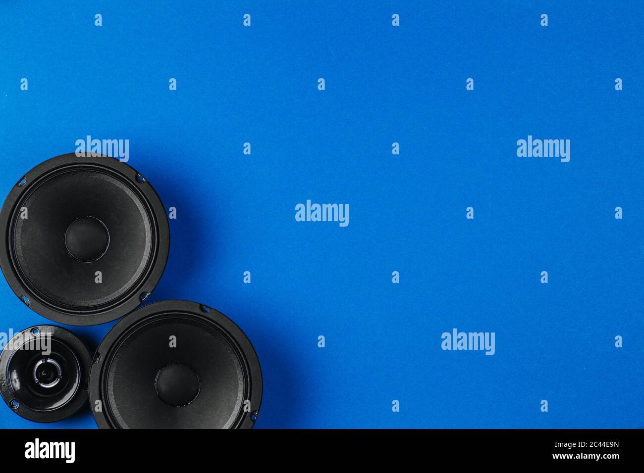 Car audio system on a blue background. Copy space Stock Photo Alamy