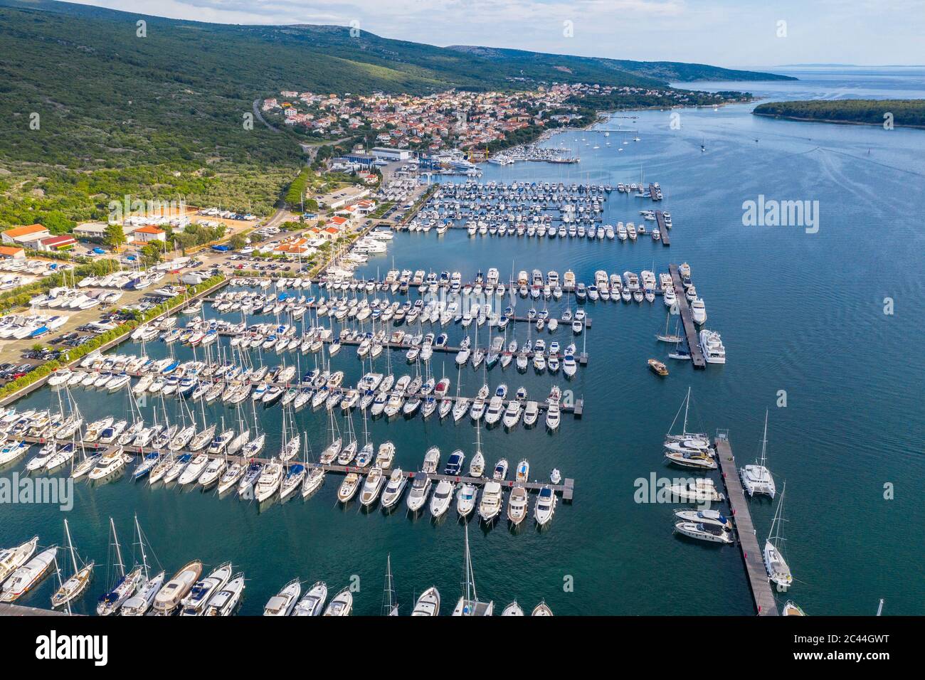 Marina in Punat bay in island Krk Stock Photo