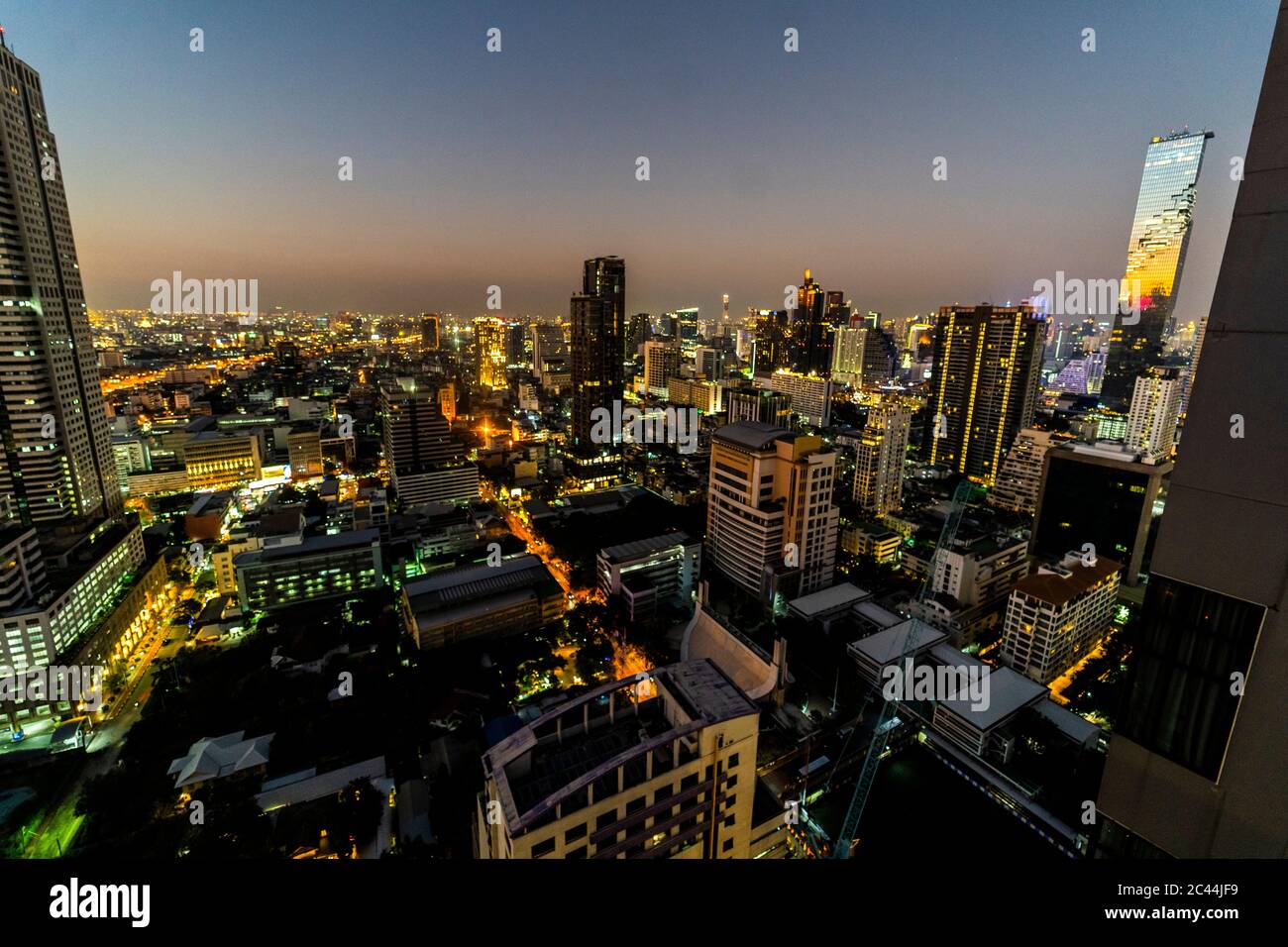 Skyline at night, Bangkok, Thailand Stock Photo