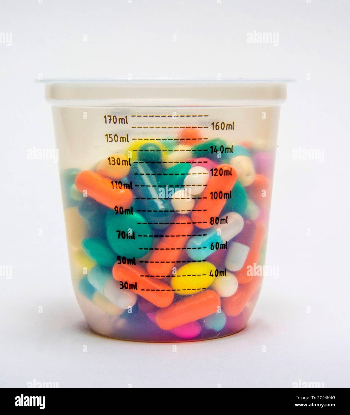 Various pills in a plastic box Stock Photo