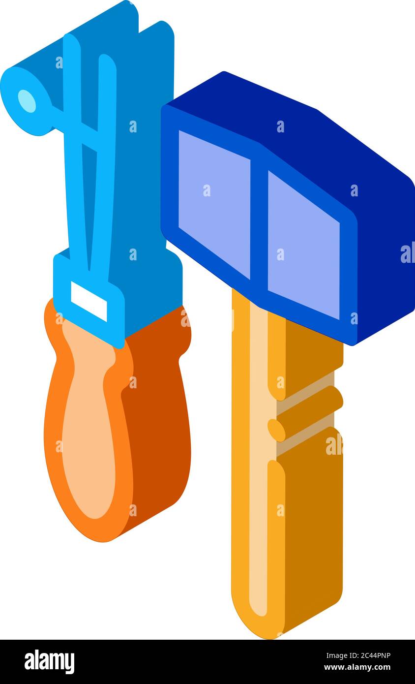 leather craft tools isometric icon vector illustration Stock Vector