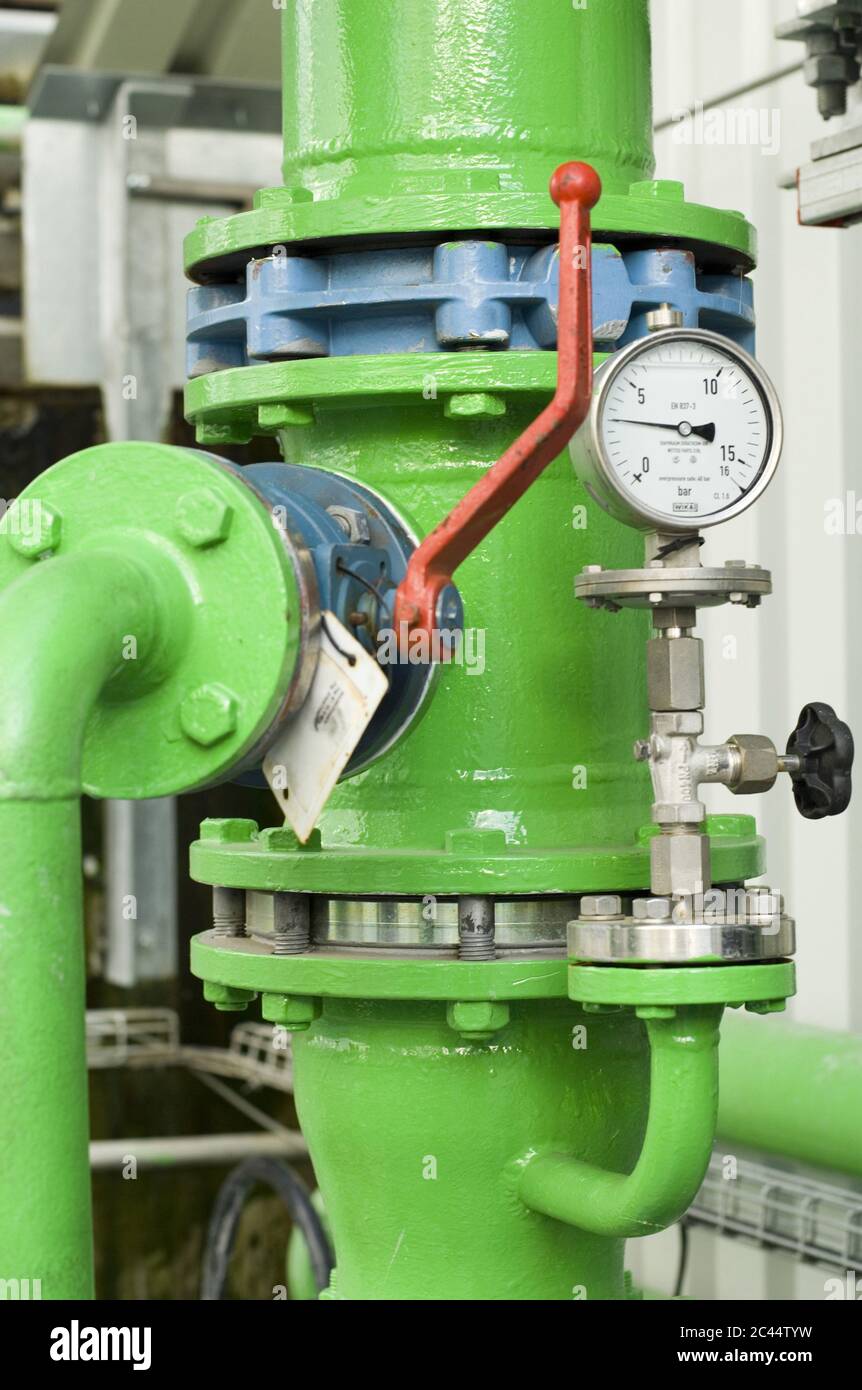 Pressure gauge on a pipe Stock Photo Alamy