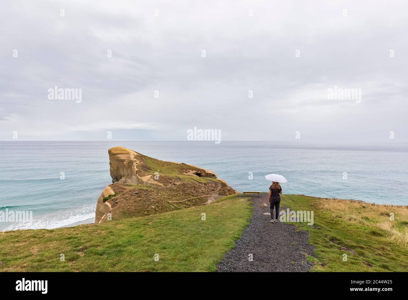 New Zealand, Oceania, South Island, Otago, Dunedin, Rear view of woman