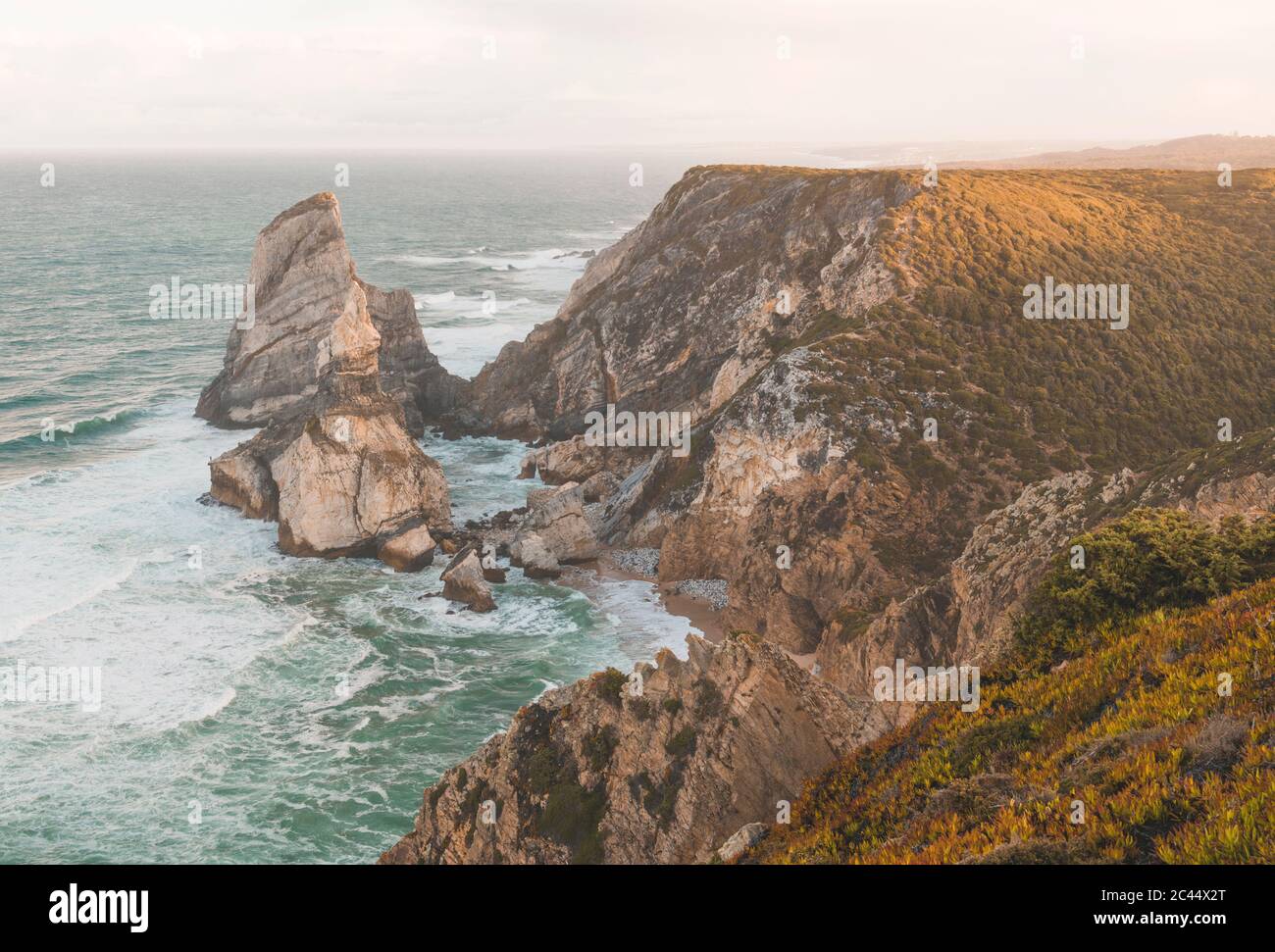 Rock formations at Ursa Beach, Lisboa Region, Portugal Stock Photo