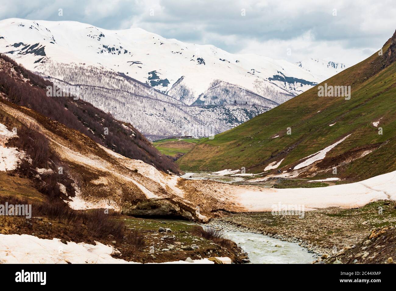 Georgia, Svaneti, Ushguli, Valley in Central Caucasus mountains Stock Photo
