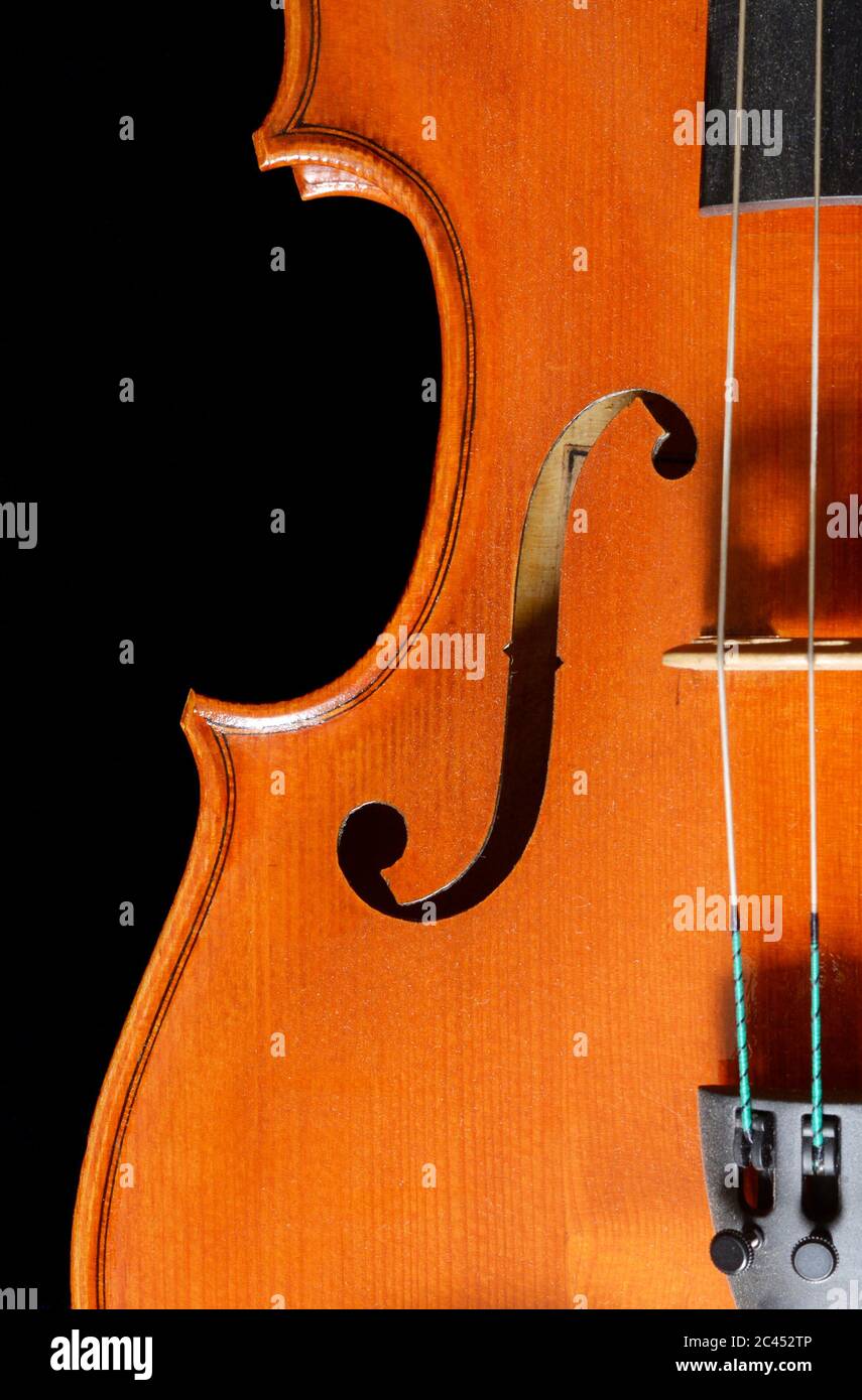 violine detail corpus f-hole Stock Photo