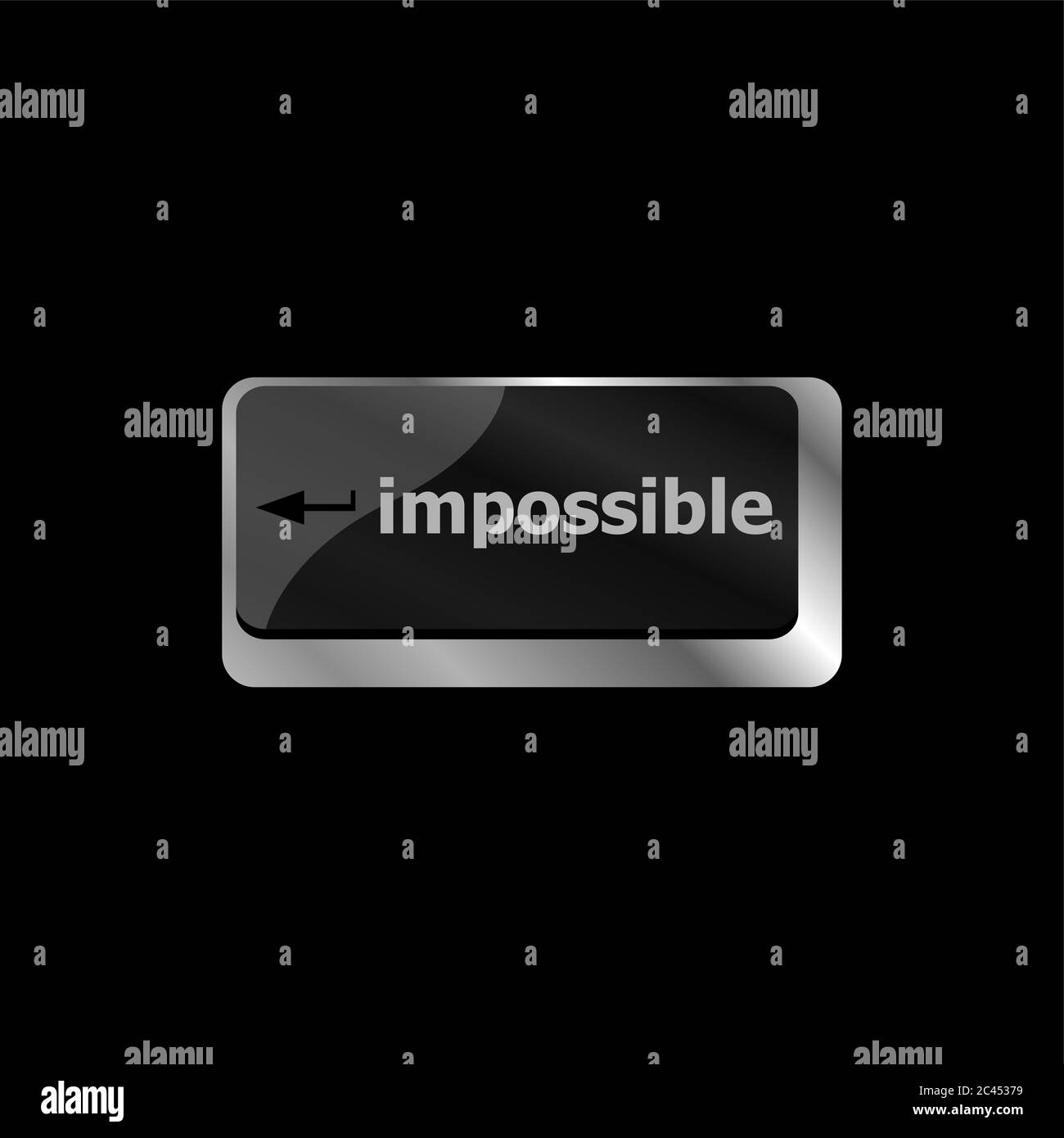 impossible button on laptop keyboard - business concept Stock Photo
