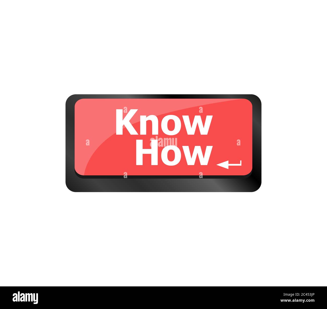 know how knowledge or education concept with button on computer keyboard Stock Photo