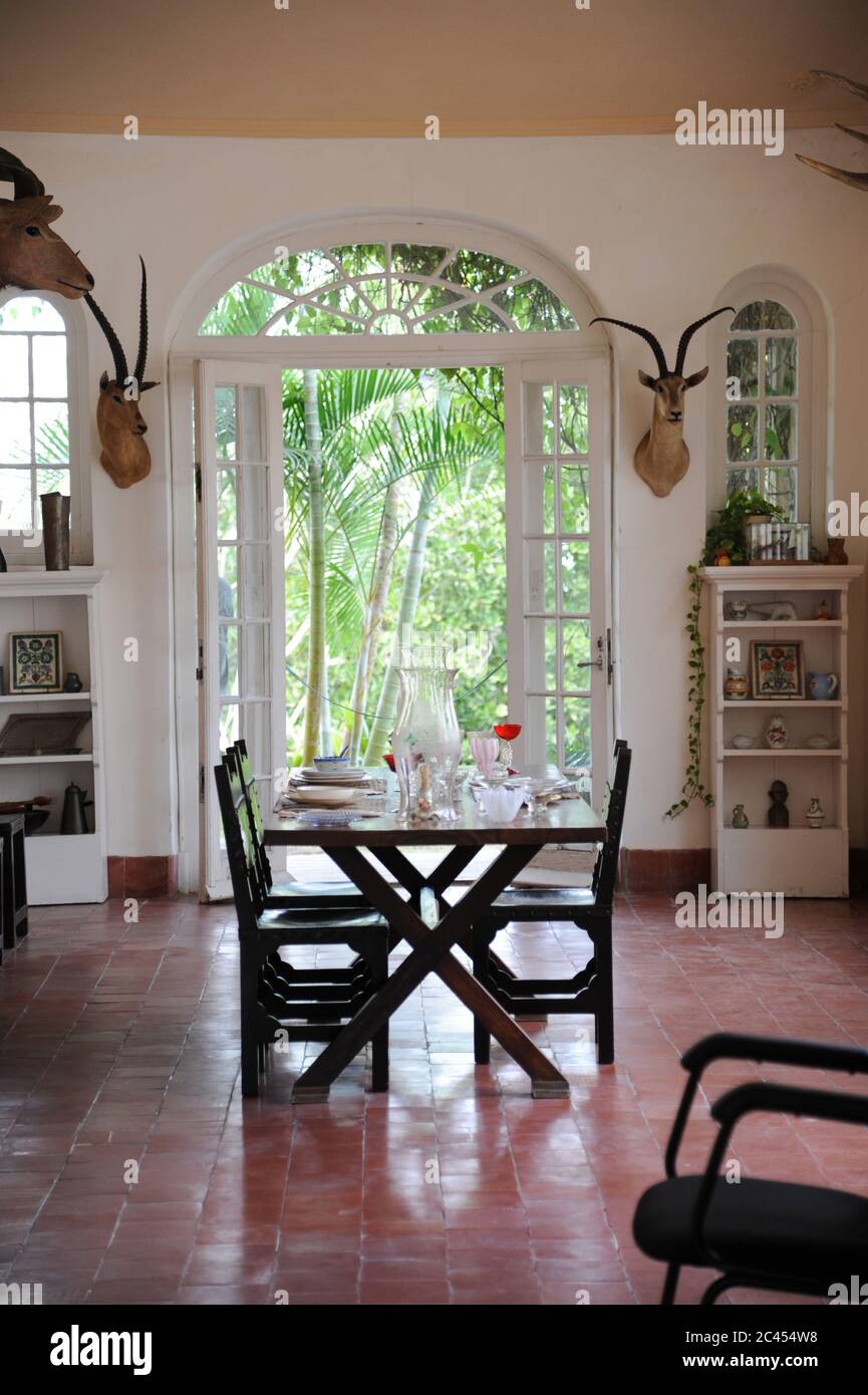 Interior shot of Finca Vigia, Havana, Cuba Stock Photo - Alamy