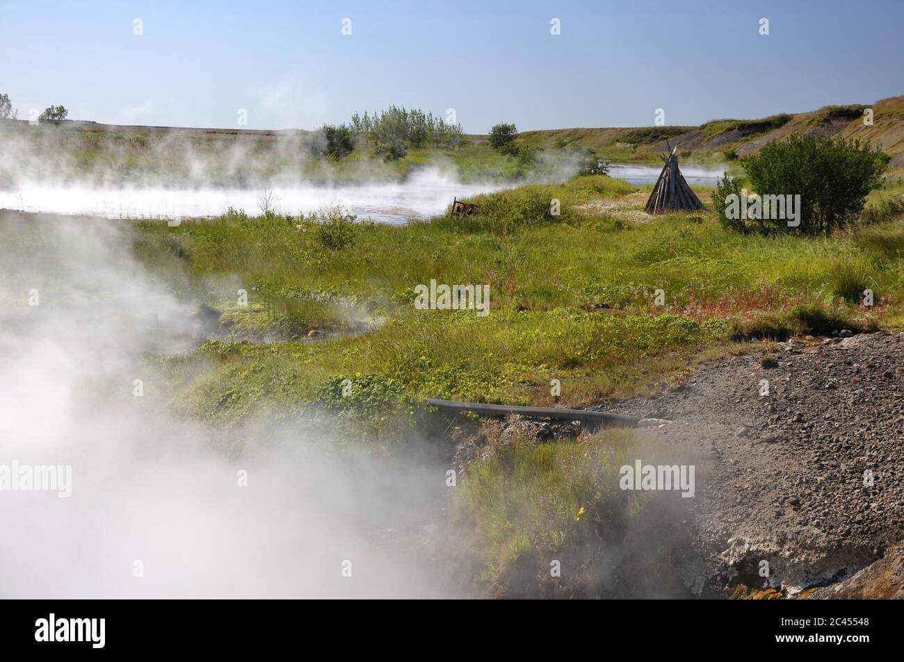 Deildartunguhver hot spring, Iceland Stock Photo