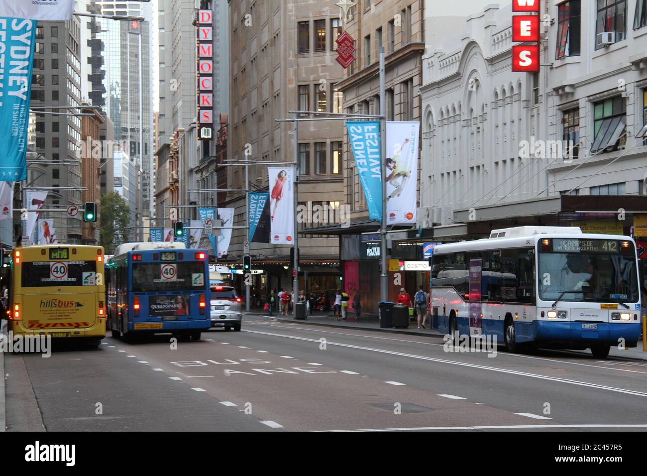Buses on Street in Sydney’s CBD Stock Photo Alamy