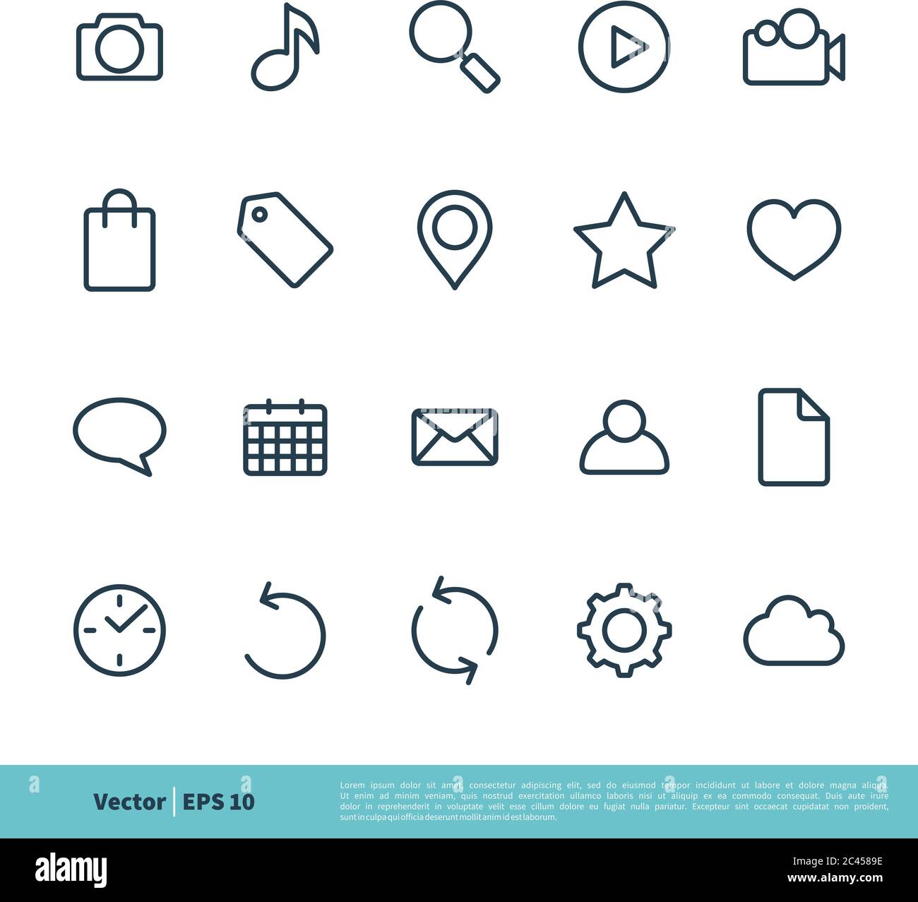 Line Art Icon Set Vector Logo Template Illustration Design. Vector EPS ...