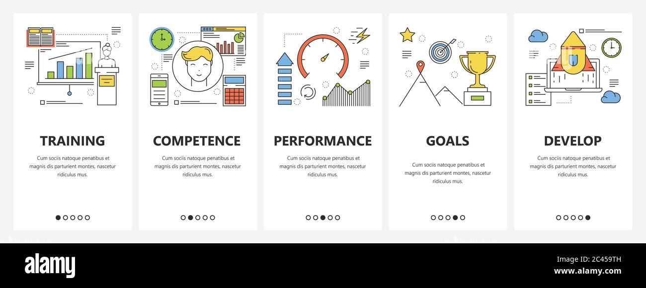 Vector thin line flat design career concept vertical banners Stock ...
