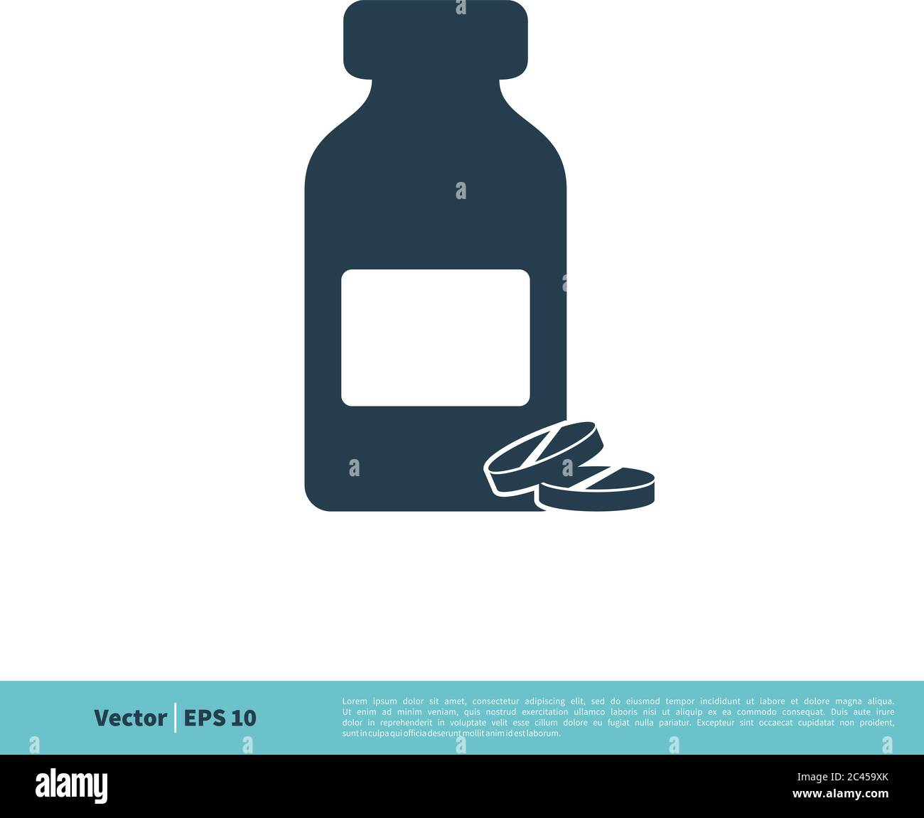 Pill and Bottle Icon Vector Logo Template Illustration Design. Vector EPS 10. Stock Vector