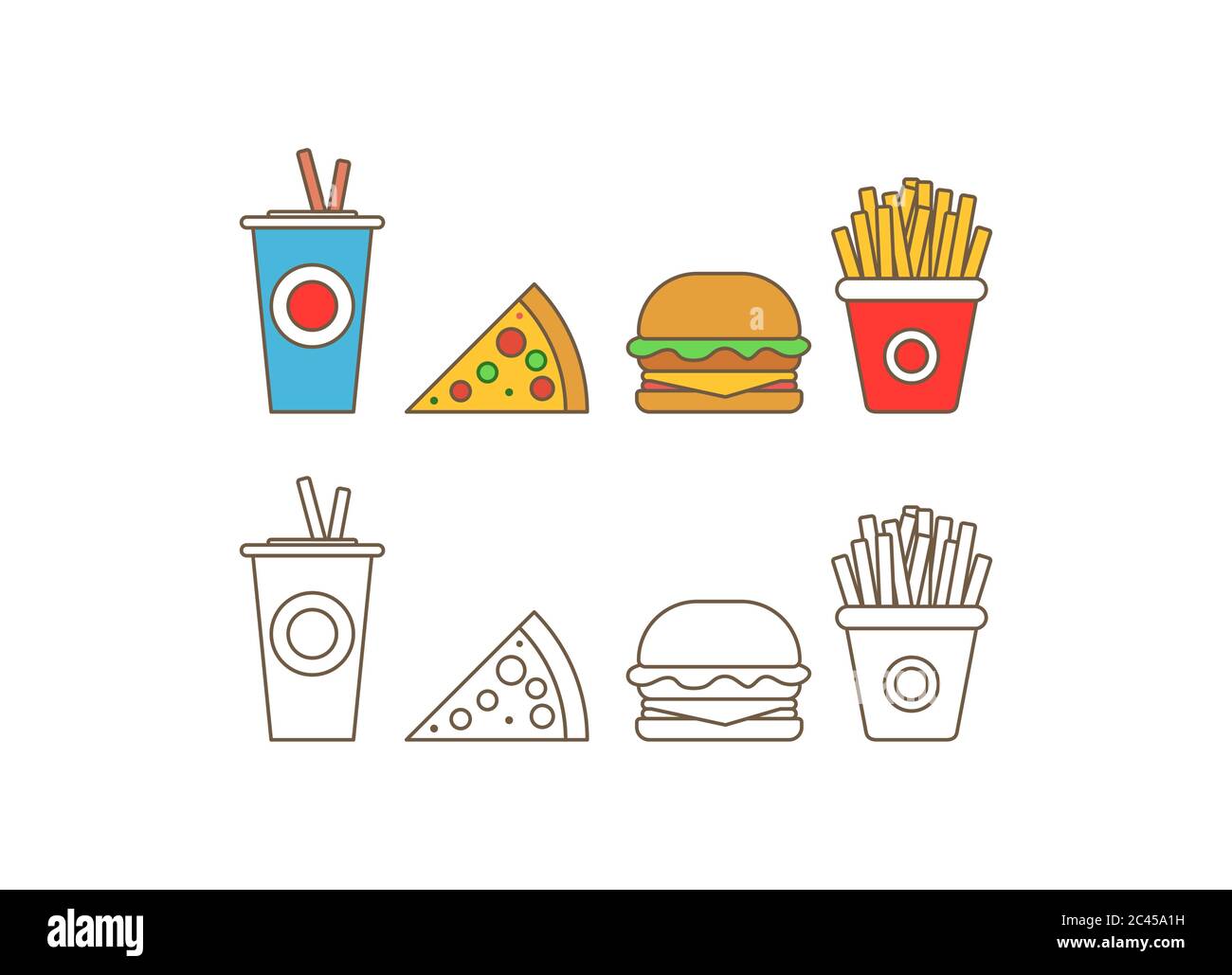 Fast food restaurant meal Stock Vector Images - Alamy