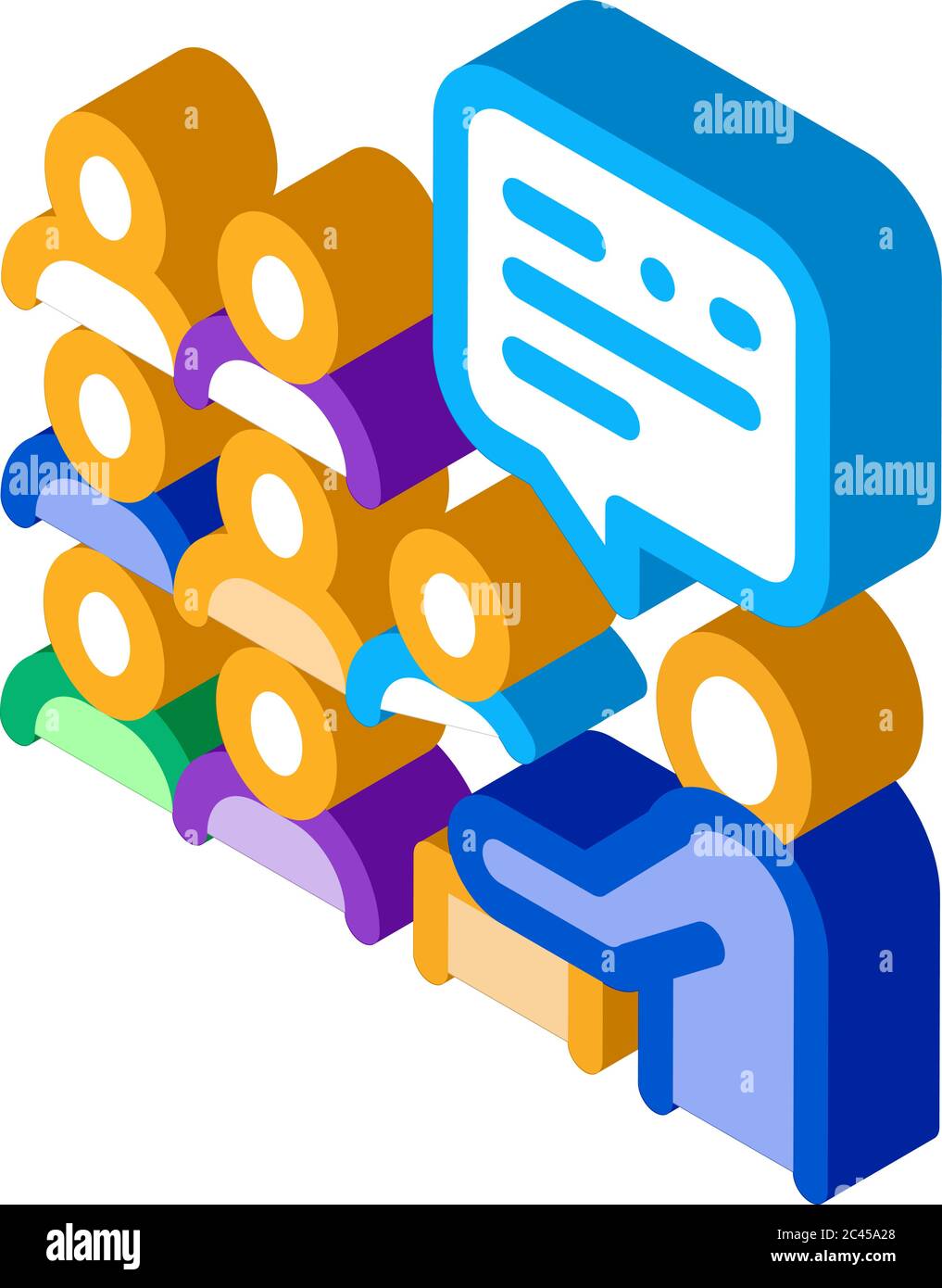 speaker talk from tribune isometric icon vector illustration Stock ...