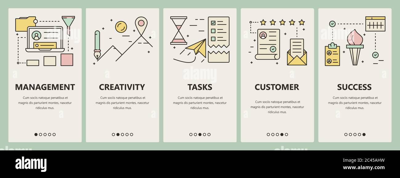 Vector set of thin line flat design identity concept banners Stock ...