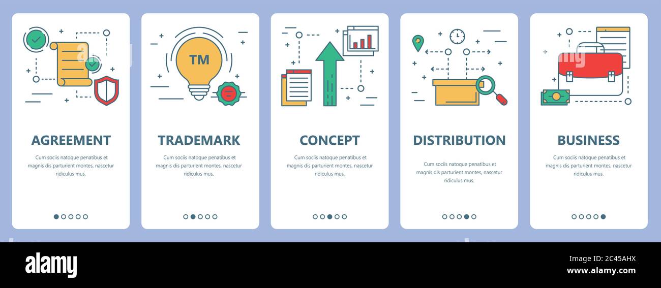 Vector set of thin line flat design franchise concept banners Stock ...