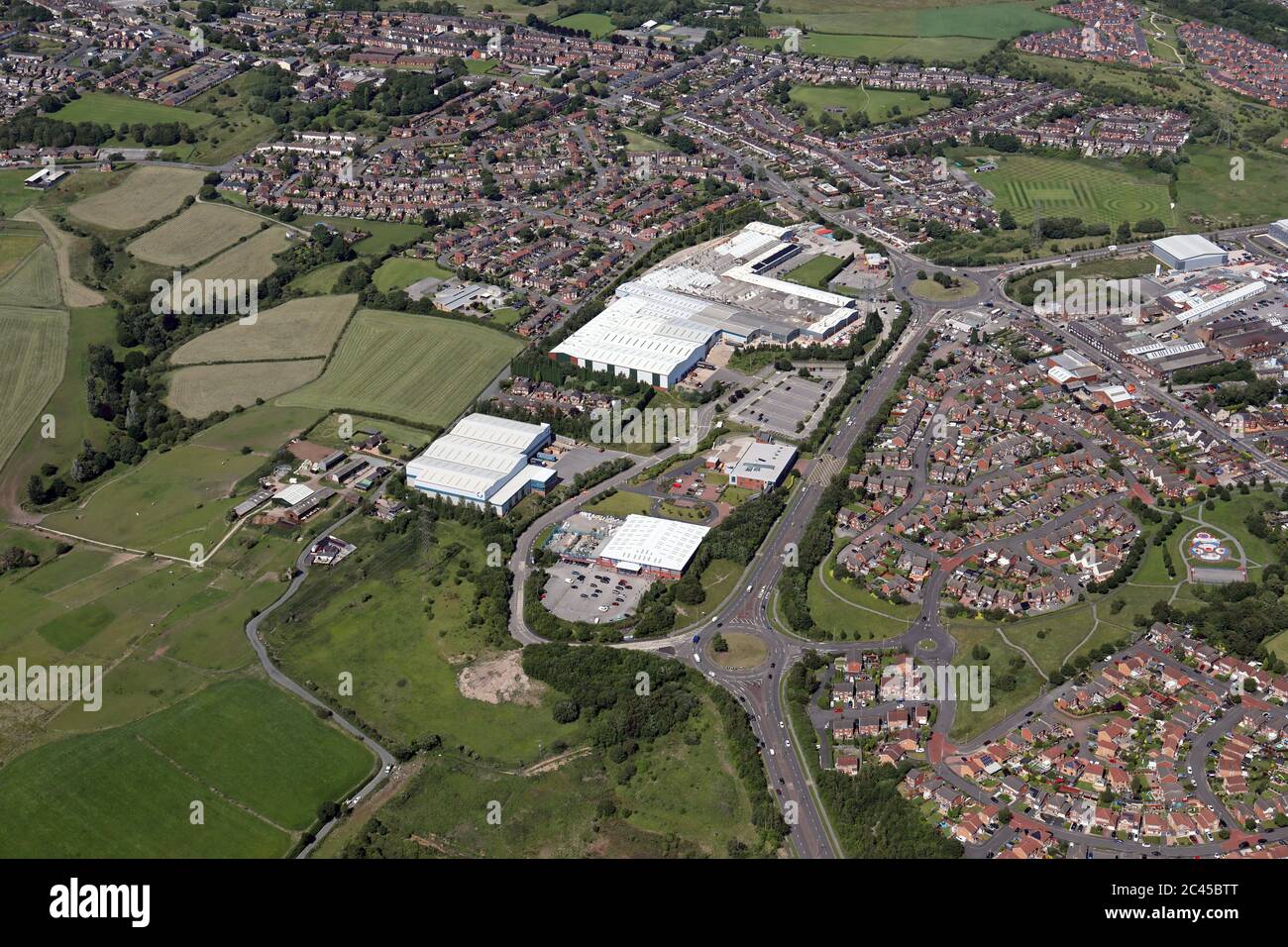 aerial view of Churchill China on Marlborough Way Stock Photo