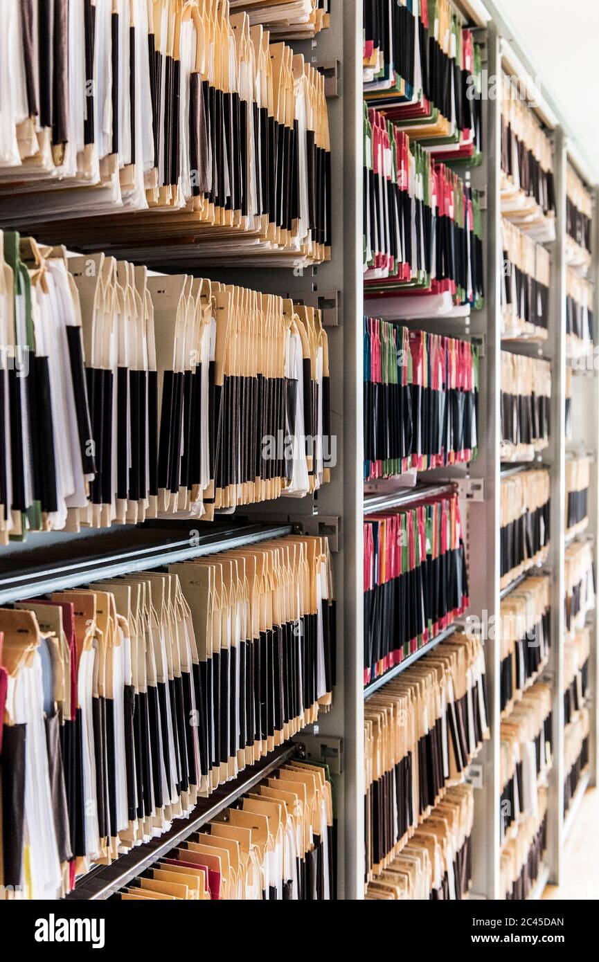 Suspension files in the archive Stock Photo Alamy