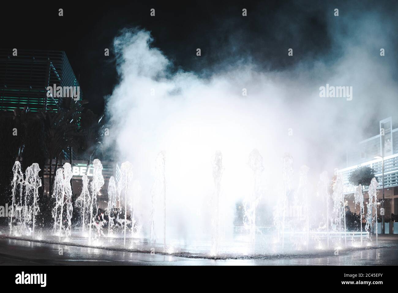 A Landscape Shot Of A Water Fountain Splash Stock Photo Alamy