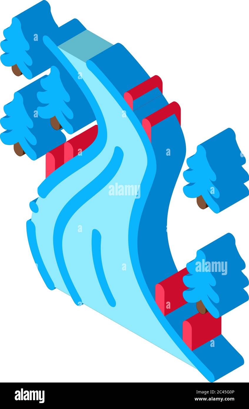 ski track isometric icon vector illustration Stock Vector Image & Art ...