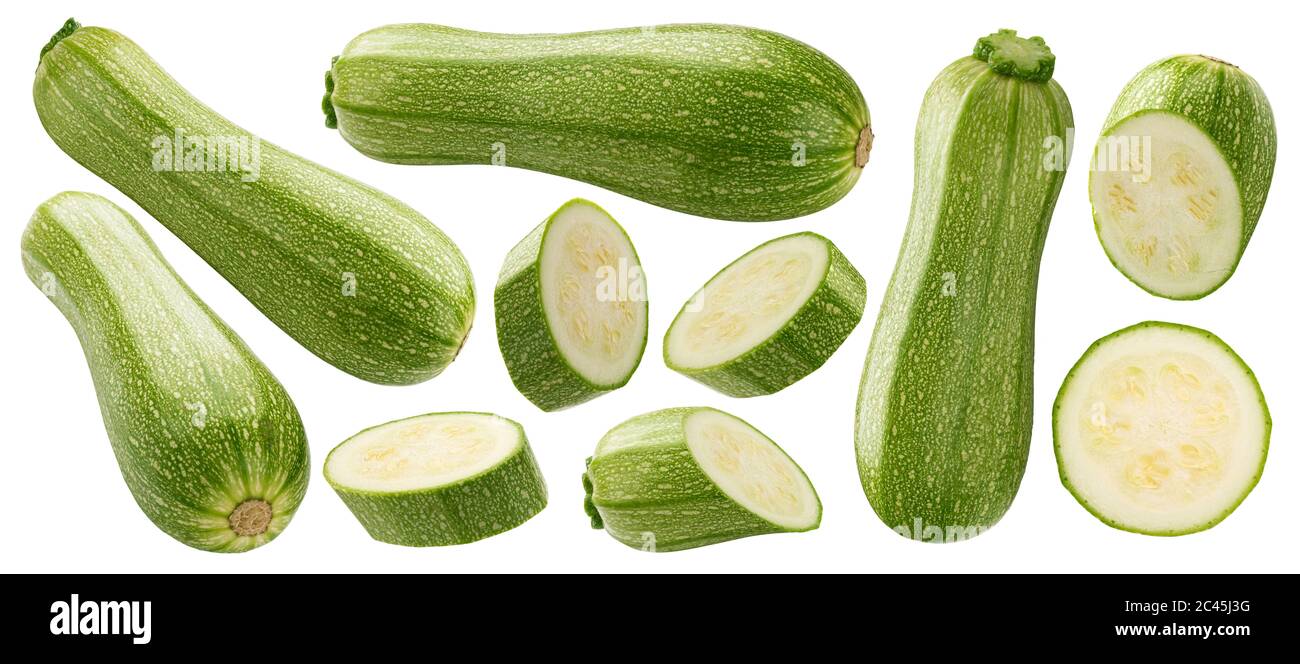 Squash vegetable marrow zucchini isolated on white background Stock Photo
