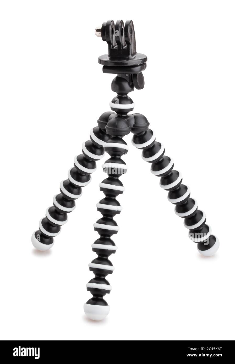 action camera flexible gorilla stand path isolated on white Stock Photo