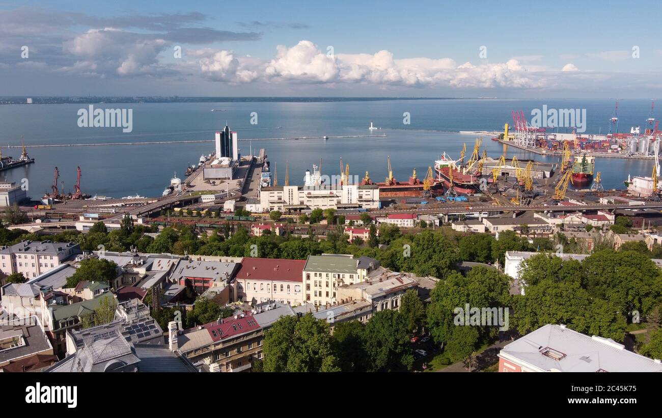 odessa ukraine port arial view Stock Photo
