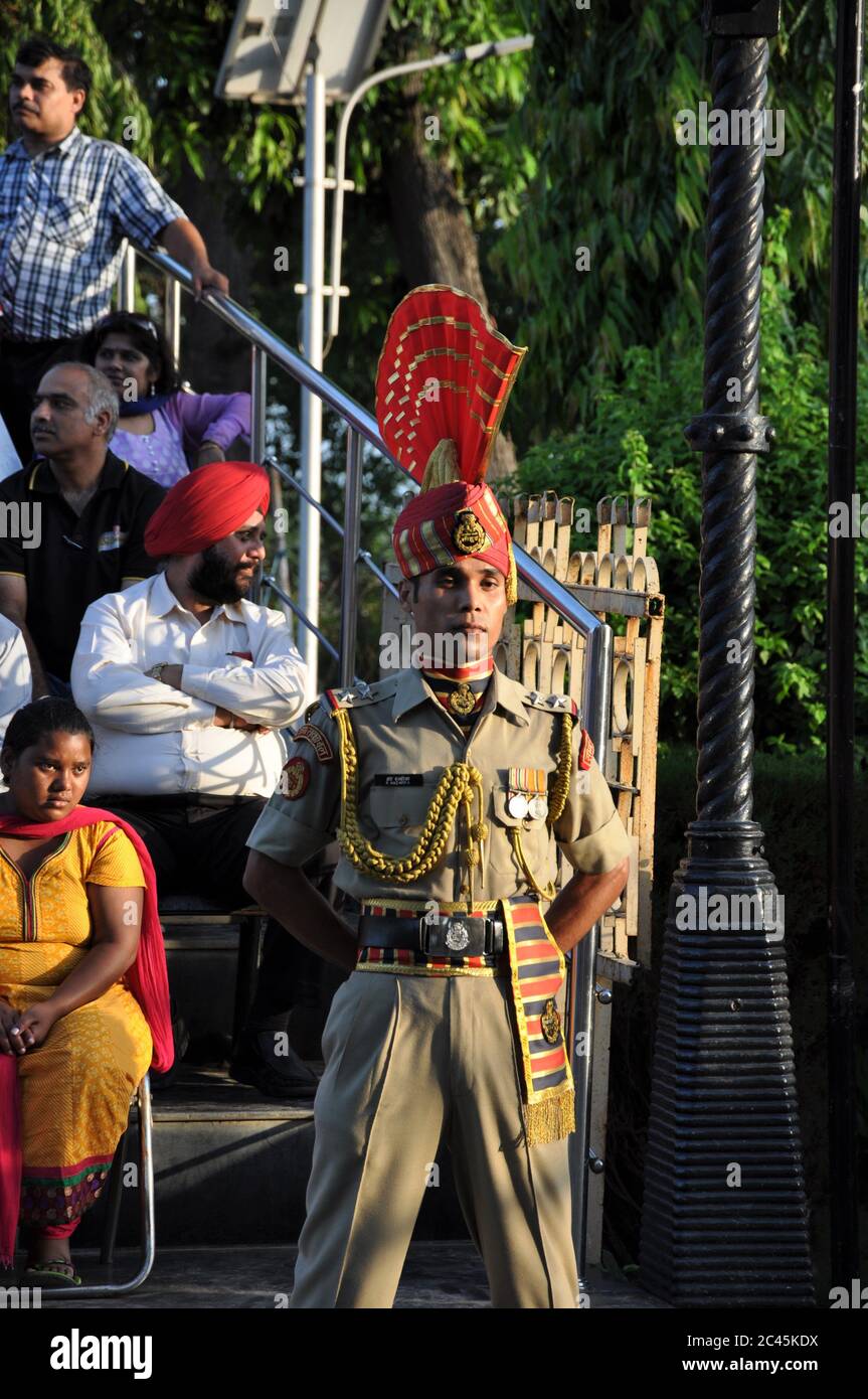 Wagah-Attari border ceremony, India Stock Photo - Alamy