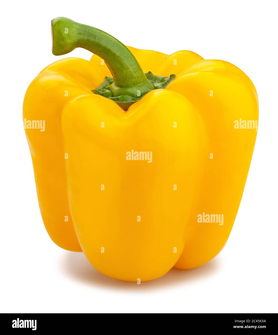 yellow bell peppers path isolated on white Stock Photo Alamy
