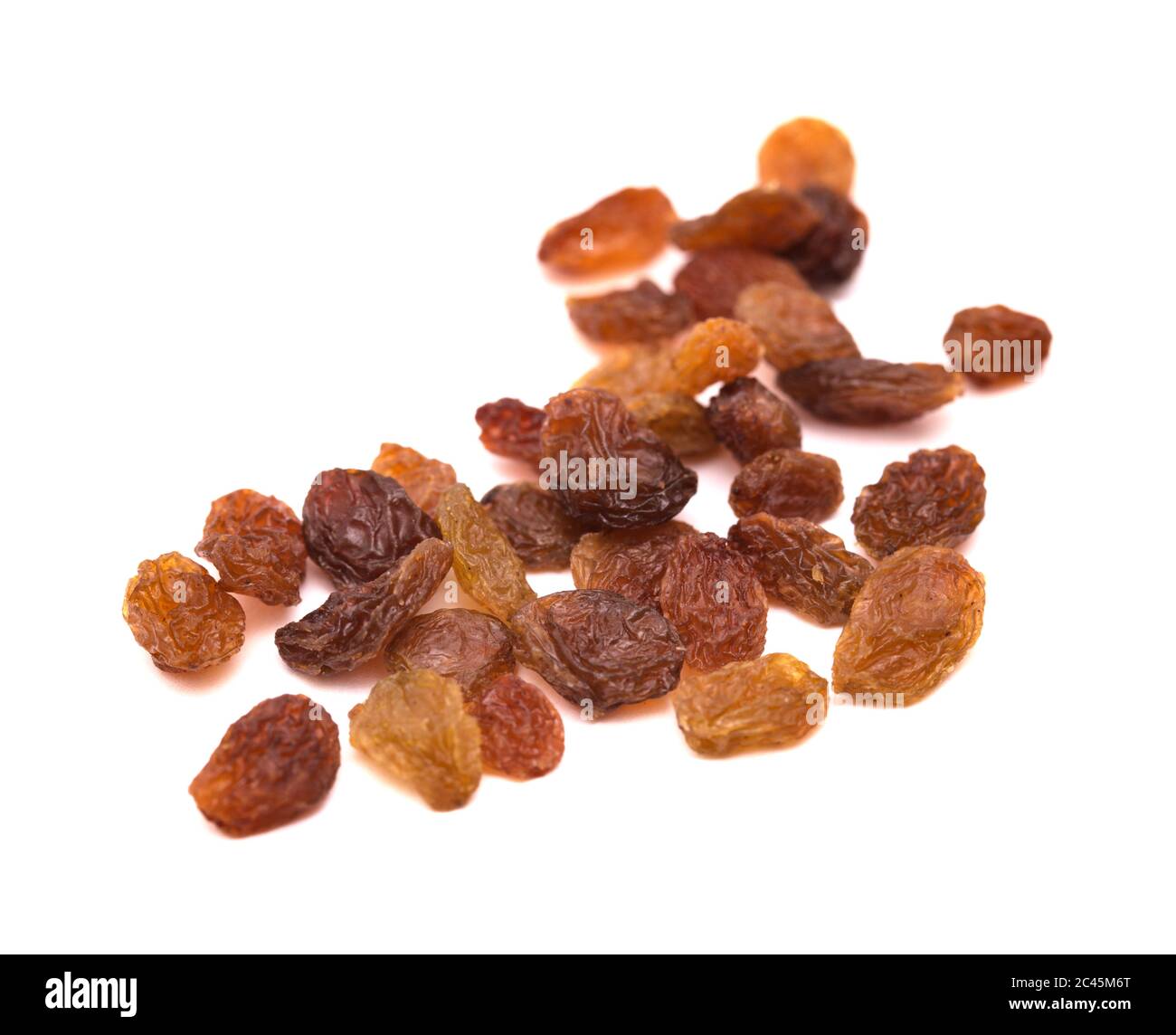 brown sultana raisins isolated on white background Stock Photo - Alamy