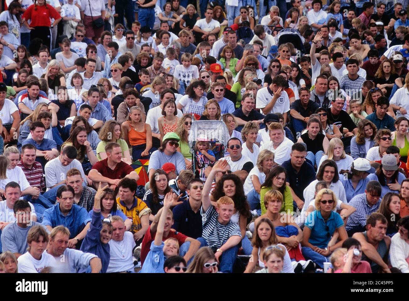 A Large Crowd Group Of People Outdoors England Uk Stock Photo Alamy