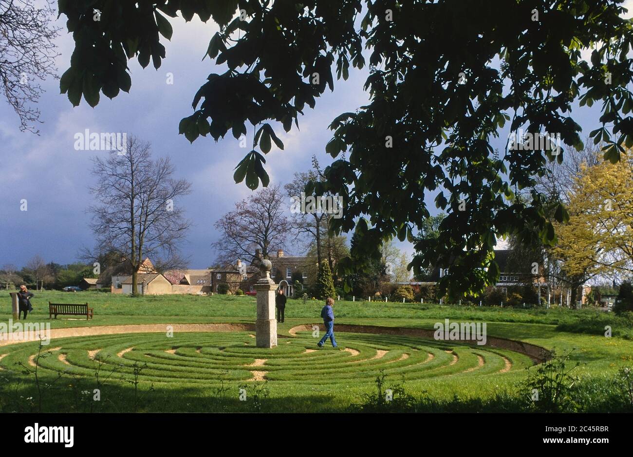 Hilton Maze and Monument, Hilton, Huntingdon, Cambridgeshire, England, UK Stock Photo