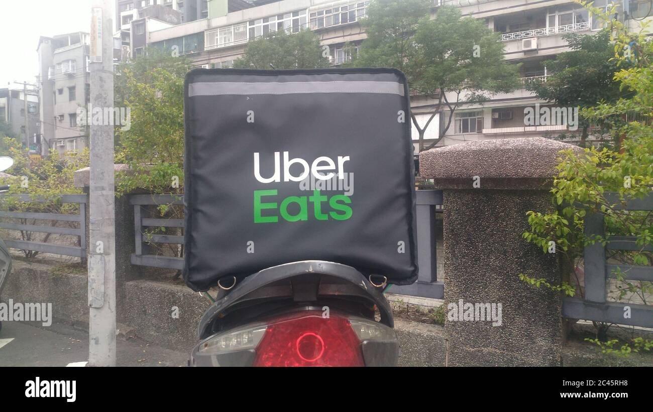 Taipei, Taiwan - December , 2019 : Uber Eats box on a motocycle, delivery  service at Taipei, Taiwan Stock Photo - Alamy