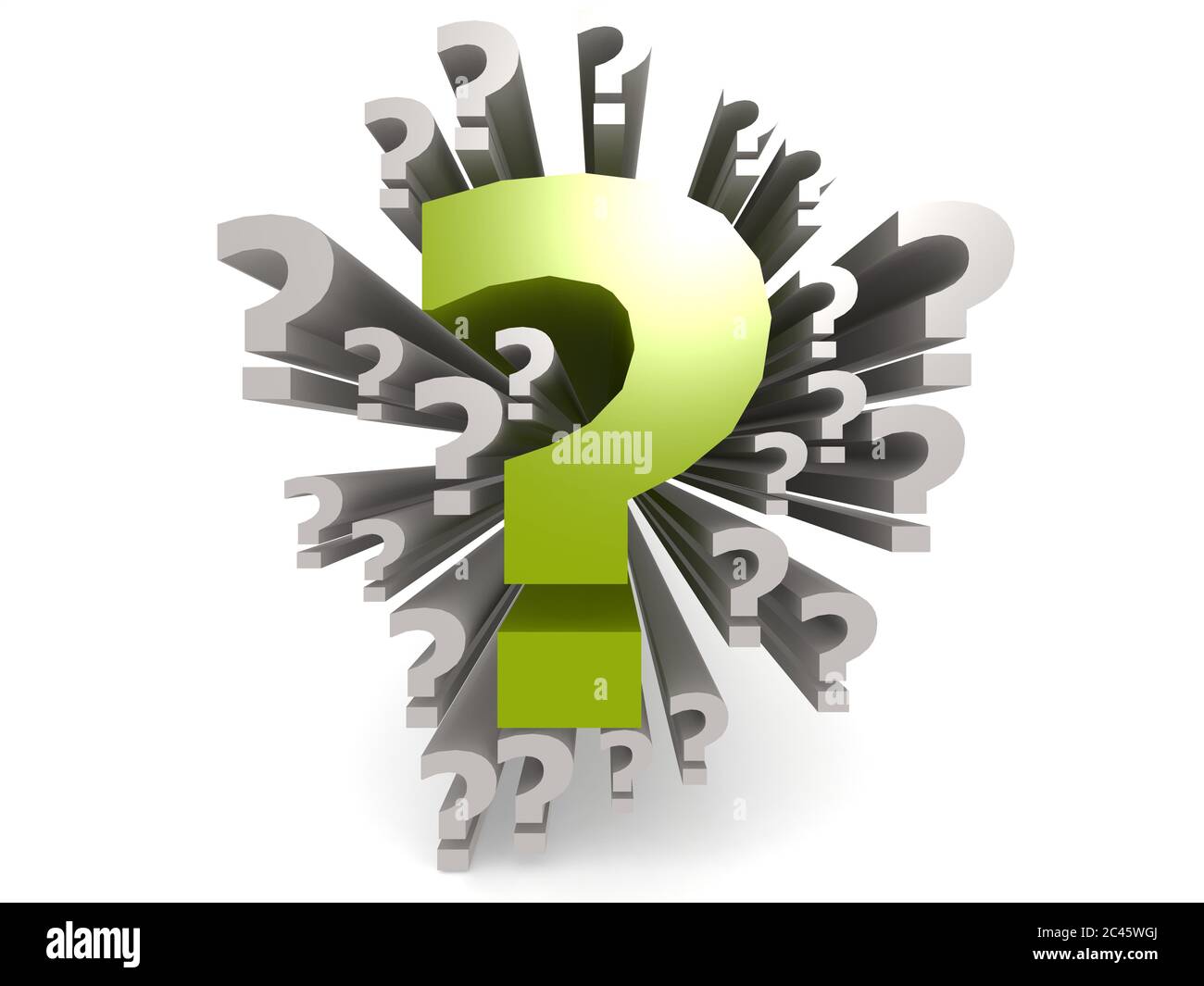 Green question mark on white background, 3D rendering Stock Photo Alamy