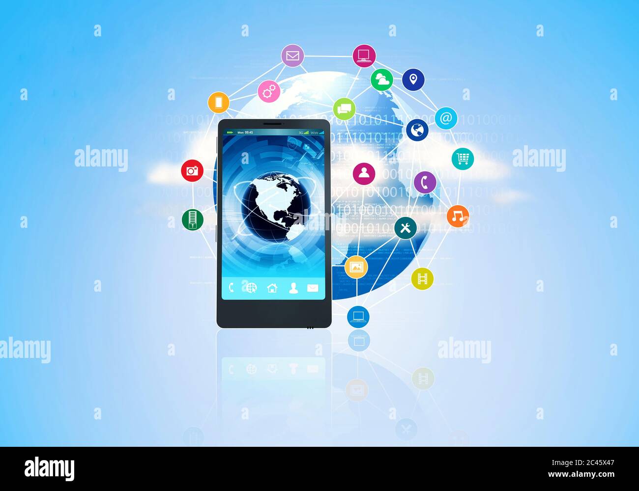 Internet multimedia smart phone Stock Photo