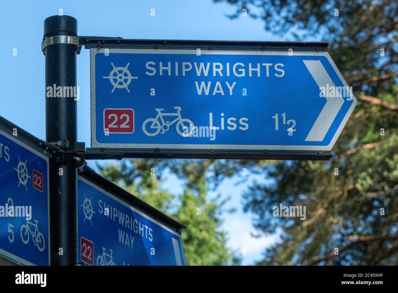 Shipwrights Way signpost. The route is a 50mile long distance path for