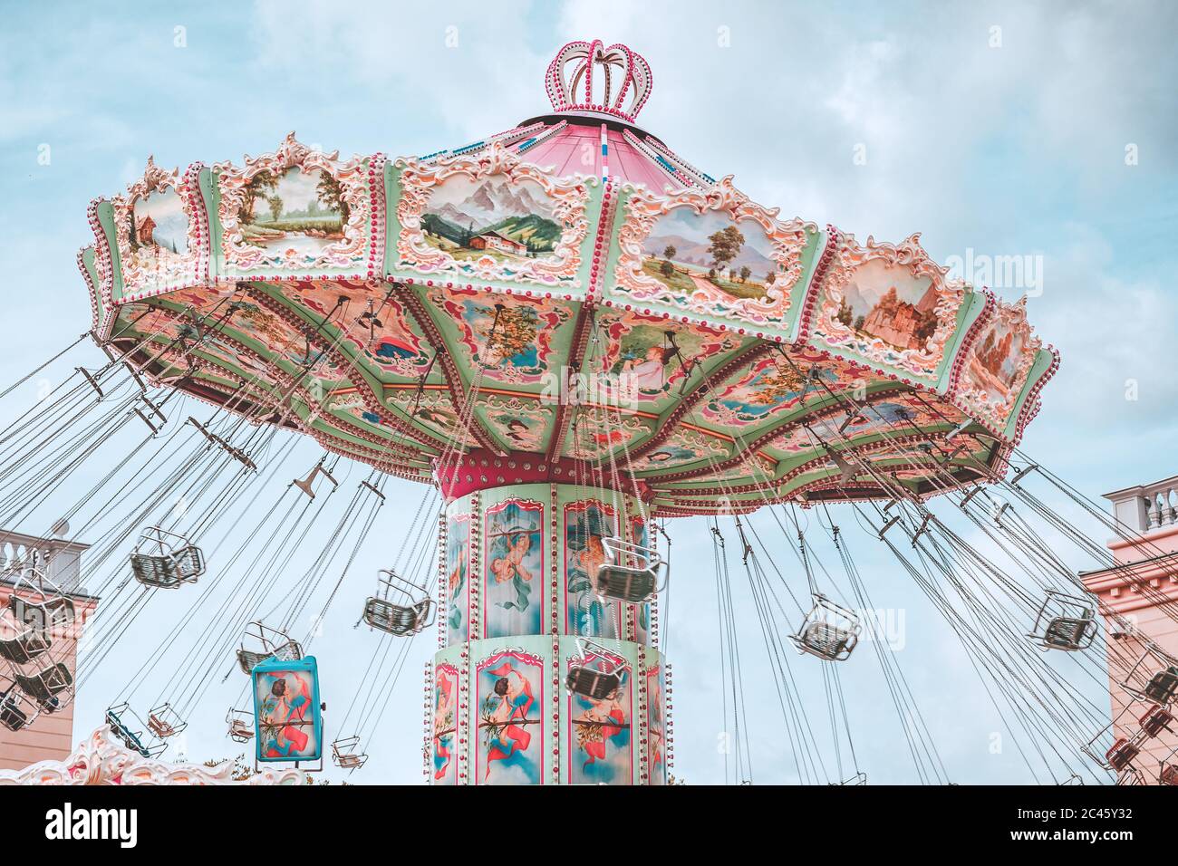 Merry-go-round, Prater in Vienna Stock Photo