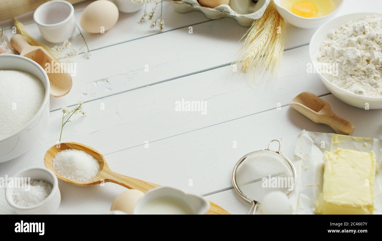 Set of cooking ingredients and tools Stock Photo - Alamy