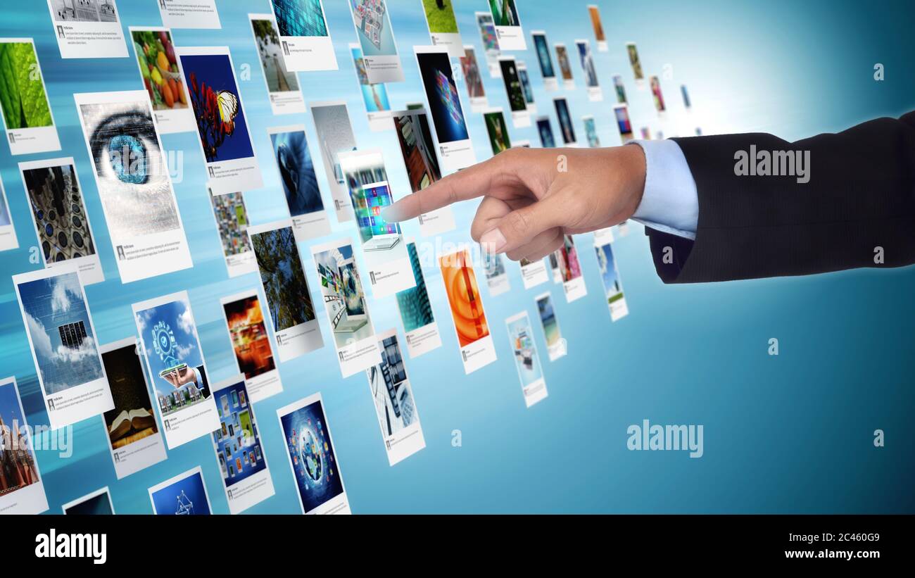 Internet Image and Picture sharing concept Stock Photo