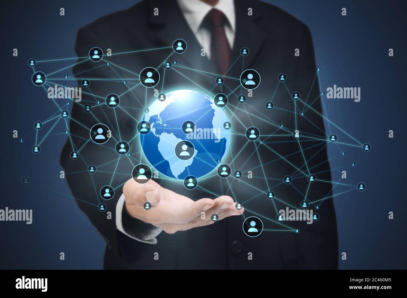 Internet social network or worldwide social media concept Stock Photo