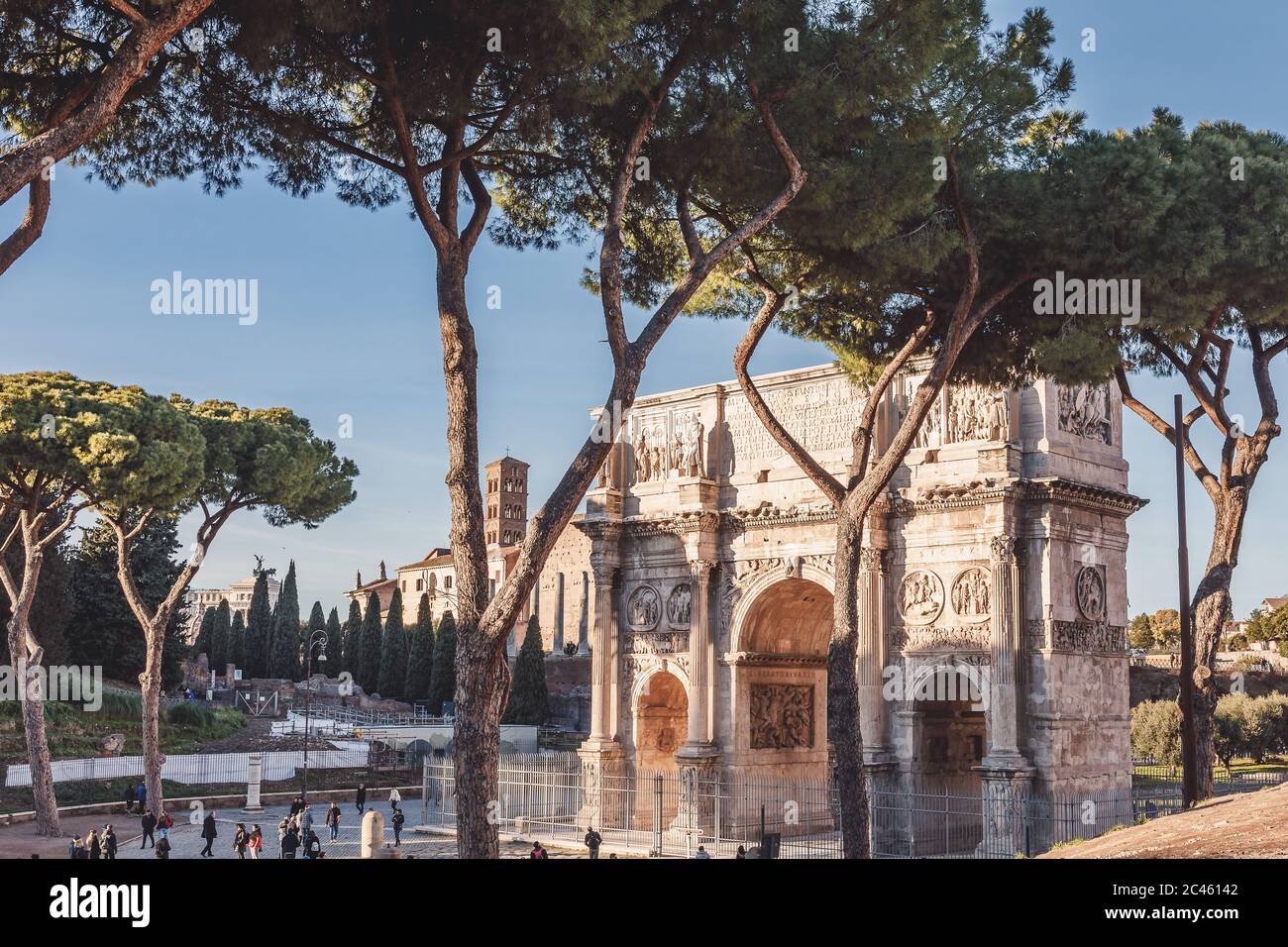 Triumphal arch Rome – Arco di Costantino Stock Photo