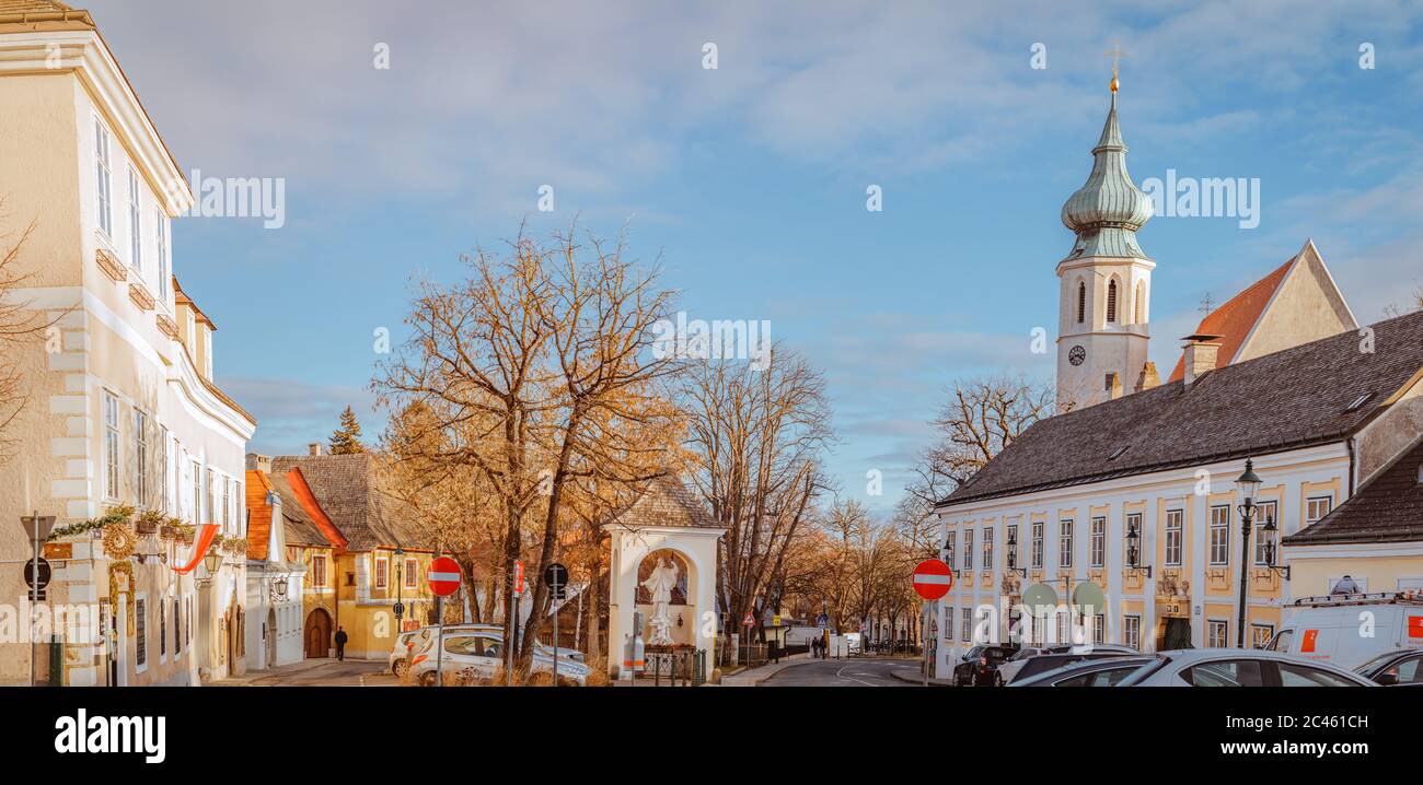 Cityscape of Grinzing - Wine producing village in Vienna Stock Photo