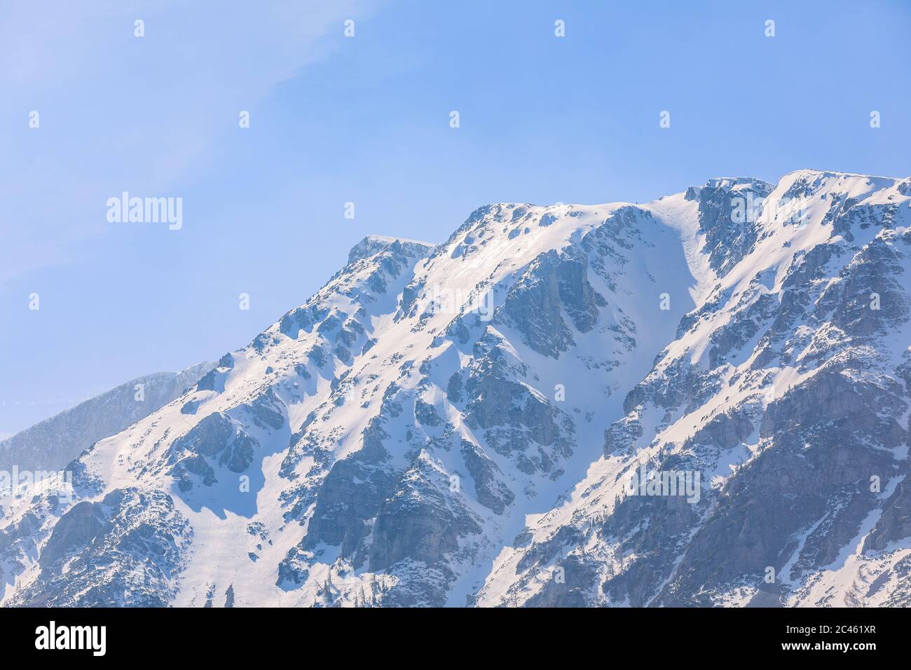 Schneeberg - Mountain range covered with snow Stock Photo